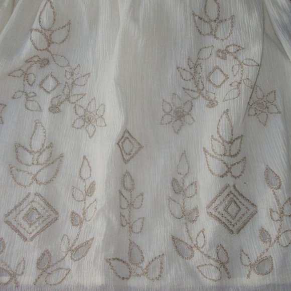 Bandolino 6 Cream Crinkle Shirt  W/ Tie Back NWT - Picture 2 of 6